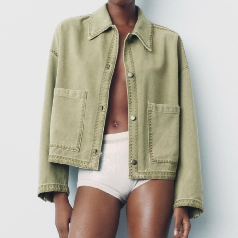 • Zara • Green Utility Jacket •